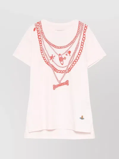 VIVIENNE WESTWOOD SLEEVE CHAIN PRINT CREW NECK TOP