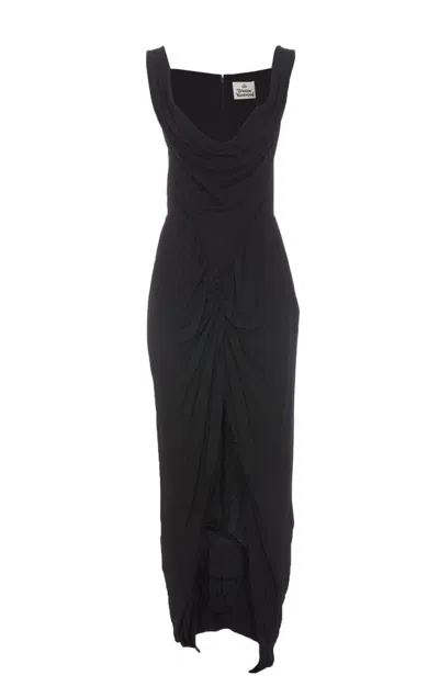 Vivienne Westwood Sleeveless Asymmetric Maxi Dress In Black