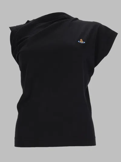 Vivienne Westwood Sleeveless Cotton Graphic Top In Black