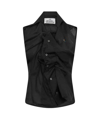 Vivienne Westwood Sleeveless Fitted Shirt In Black