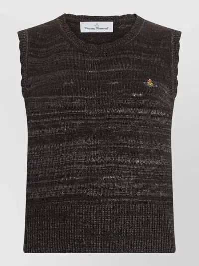 Vivienne Westwood Sleeveless Embroidered Logo Knit Sweater In Multi