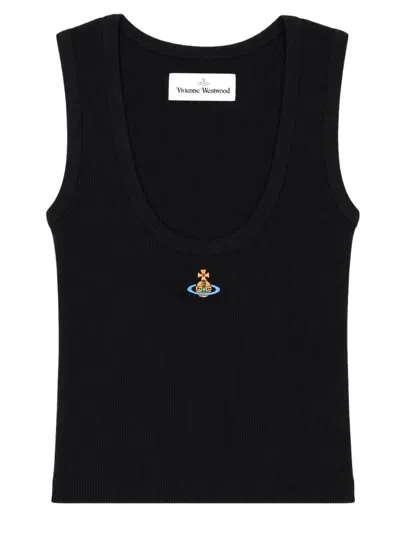 Vivienne Westwood Sleeveless Ribbed Viscose Tank Top In Multi
