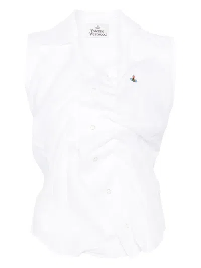 Vivienne Westwood Short Sleeves Drunken Shirt Clothing In White
