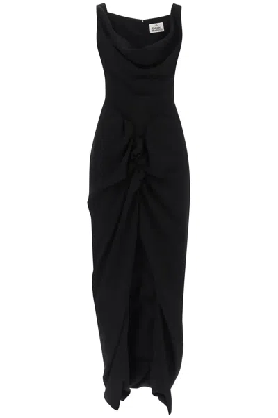 Vivienne Westwood Sleeveless Side Panther Mini Dress In Black