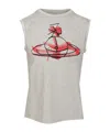 Vivienne Westwood Drawn Orb Muscle Vest Grey In White