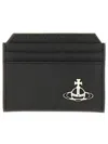Vivienne Westwood Logo Embossed Slim Cardholder With Multiple Slots In Black