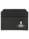 Vivienne Westwood Logo Embossed Slim Cardholder With Multiple Slots In Black