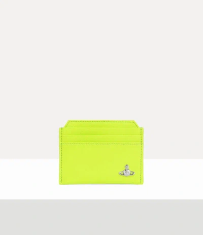 Vivienne Westwood Slim Card Holder Faux Leather Fluro-green One Size Unisex