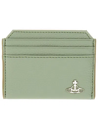 Vivienne Westwood Slim Card Holder In Green