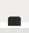 Vivienne Westwood Slim Card Holder Smooth Leather Injected Orb Black One Size Unisex In Black