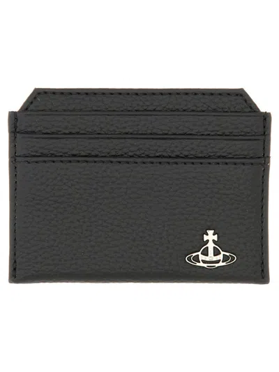 Vivienne Westwood Slim Card Holder Unisex In Black