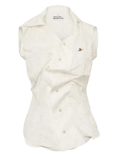 Vivienne Westwood Slim Fit Drunken Shirt For Women In White