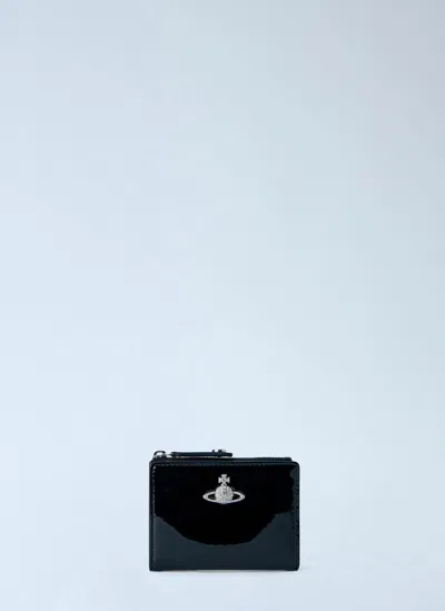 Vivienne Westwood Slim Flap Card Holder In Black