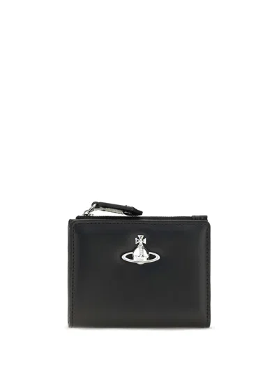 Vivienne Westwood Slim Flap Wallet In Black