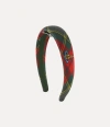 Vivienne Westwood Slim Headband Rtw Tartan Printed Scarlet-tartan Os-u Women
