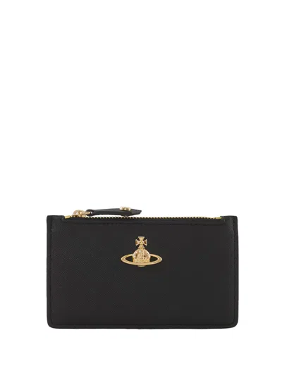 Vivienne Westwood Slim Long Card Holder In Black