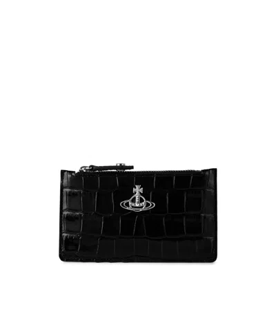 Vivienne Westwood Slim Long Card Holder In Black