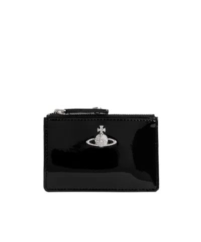 Vivienne Westwood Slim Long Card Holder In Black