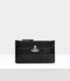 Vivienne Westwood Slim Long Card Holder Emboss Croc Leather Black One Size Women In Black