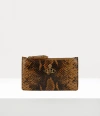 Vivienne Westwood Slim Long Card Holder Emboss Snake Leather Tan One Size Women In Tan