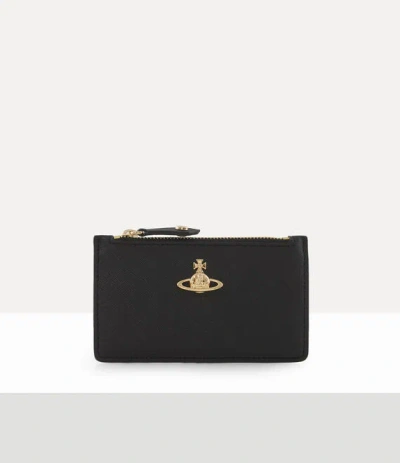 Vivienne Westwood Slim Long Card Holder Faux Leather Black-3d-orb One Size Women