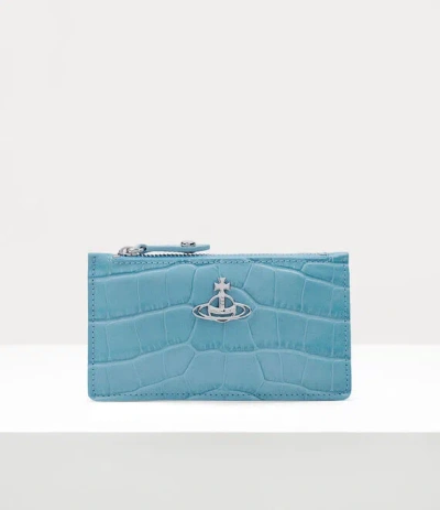 Vivienne Westwood Slim Long Card Holder In Light-blue