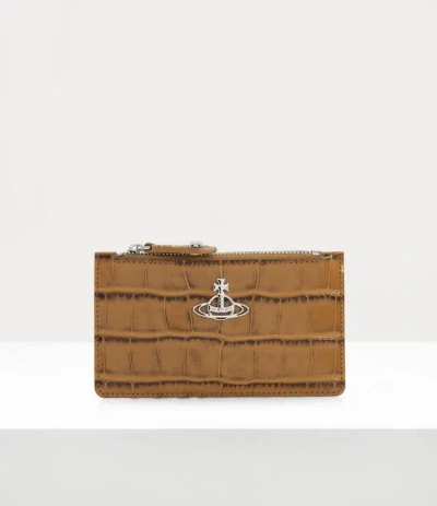 Vivienne Westwood Slim Long Card Holder In Tan