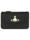 Vivienne Westwood Orb Plaque Zipped Card Holder In Black