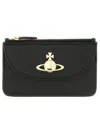 Vivienne Westwood Orb Plaque Zipped Card Holder In Black