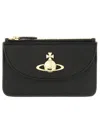 Vivienne Westwood Orb Plaque Zipped Card Holder In Black
