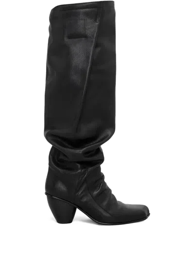 Vivienne Westwood Slouch Leather Boots In Black