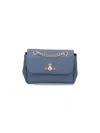 Vivienne Westwood Orb Plaque Foldover Top Shoulder Bag In Blue