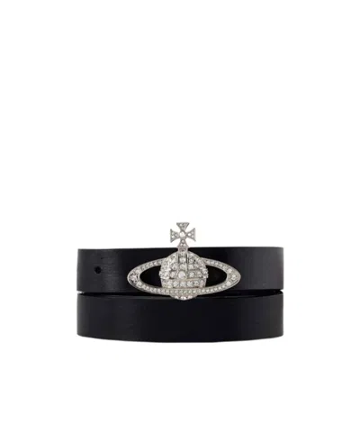Vivienne Westwood Small Bas Relief Belt In Black