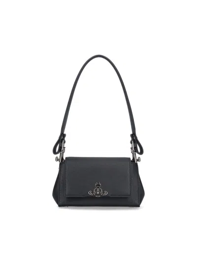 Vivienne Westwood Small Black Cotton Blend Crossbody Bag