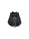 Vivienne Westwood Pebbled Black Bag With Drawstring Closure And Chain Accents In Black