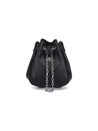 Vivienne Westwood Small Bucket Bag Chrissy In Black