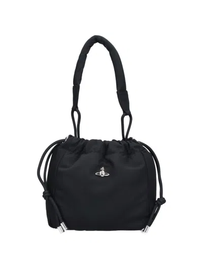 Vivienne Westwood Small Bucket Bag "orb" In Black