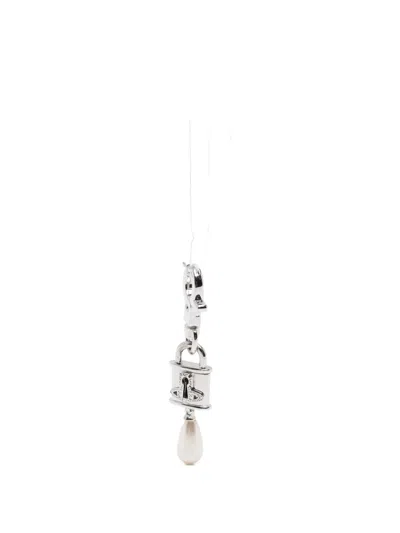 Vivienne Westwood Small Celestia Orb Padlock Earrings In Metallic