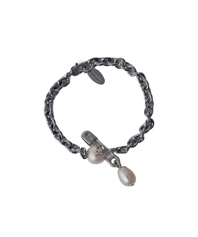 Vivienne Westwood Small Claude Embellished Bracelet In Black
