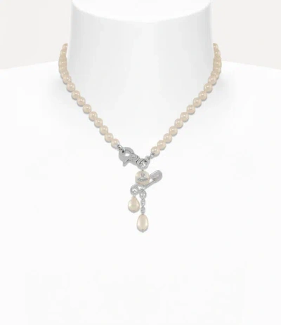 Vivienne Westwood Small Claude Necklace Silver Swarovski Pearls Women