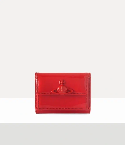 Vivienne Westwood Small Flap Purse Leather Red-enamel-orb One Size Women