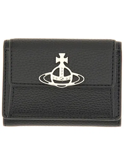 Vivienne Westwood Small Flap Purse Unisex In Black