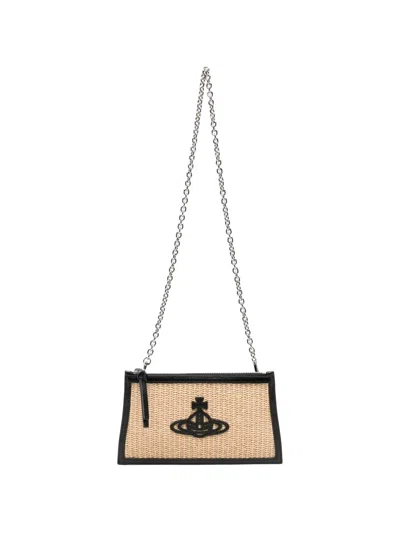 Vivienne Westwood Small Flat Clutch Bag In Neutral