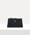 Vivienne Westwood Small Flat Zip Clutch Harris Tweed Check Dark-check