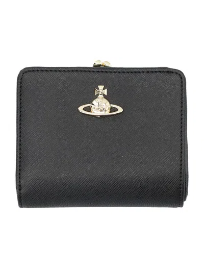 Vivienne Westwood Small Leather Goods In Black 3d Orb