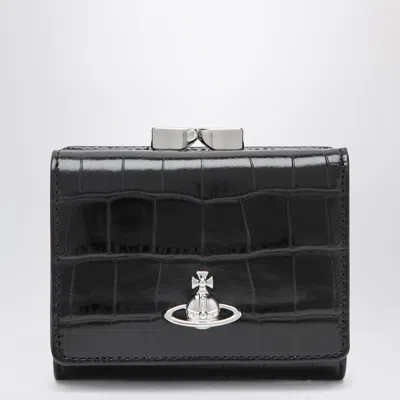Vivienne Westwood Small Frame Wallet Black In Calf Leather