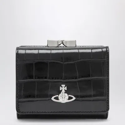 Vivienne Westwood Small Frame Wallet Black In Calf Leather