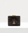 Vivienne Westwood Small Frame Wallet Emboss Snake Leather Black One Size Women In Black