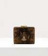 Vivienne Westwood Small Frame Wallet Emboss Snake Leather Tan One Size Women In Tan