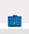 Vivienne Westwood Small Frame Wallet Iridescent Croc Peacock One Size Women In Peacock
